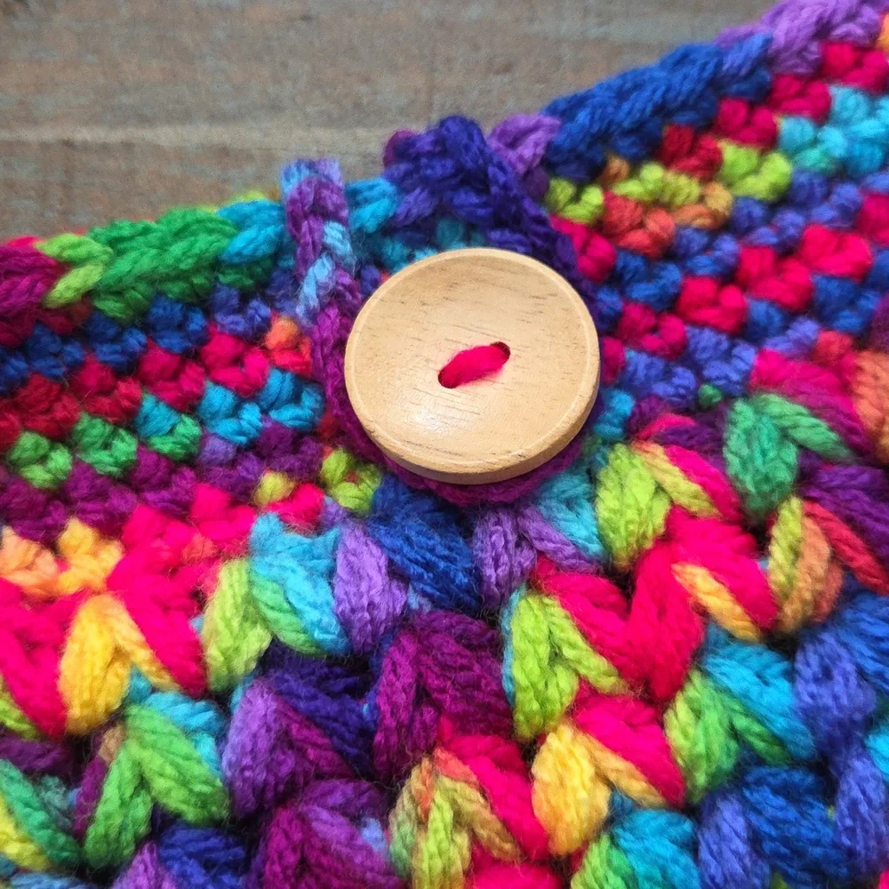 Bright Multicolored Crochet Book Ipad Kindle Small Sleeve Cover Case